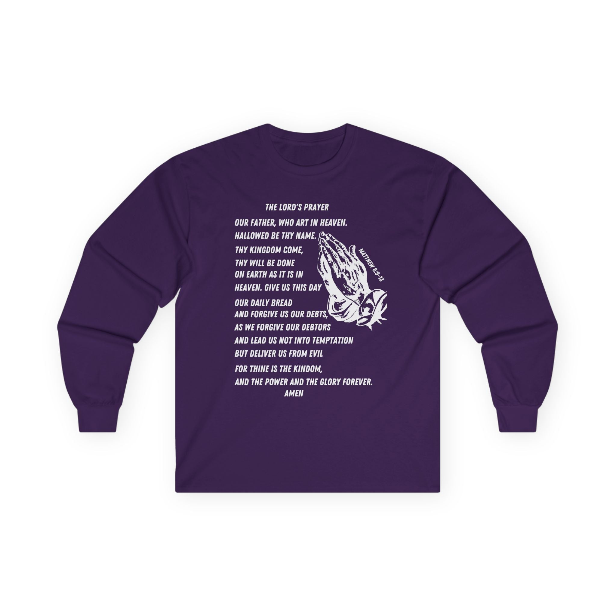The Lord's Prayer Long Sleeve Tee- White