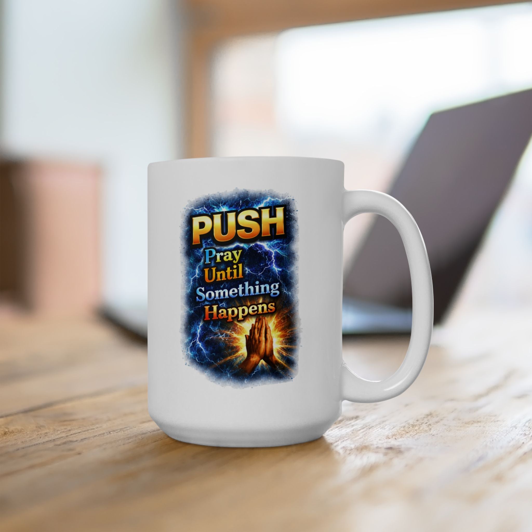 Push White Coffee Mug - Hands (11oz/15oz)