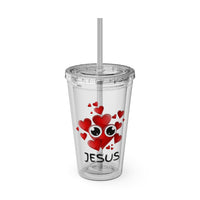 Jesus Heart Love 16oz Tumbler with Straw