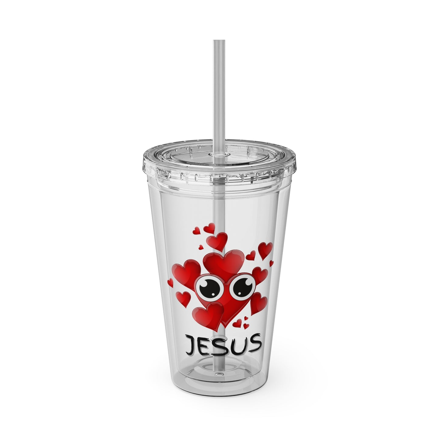 Jesus Heart Love 16oz Tumbler with Straw
