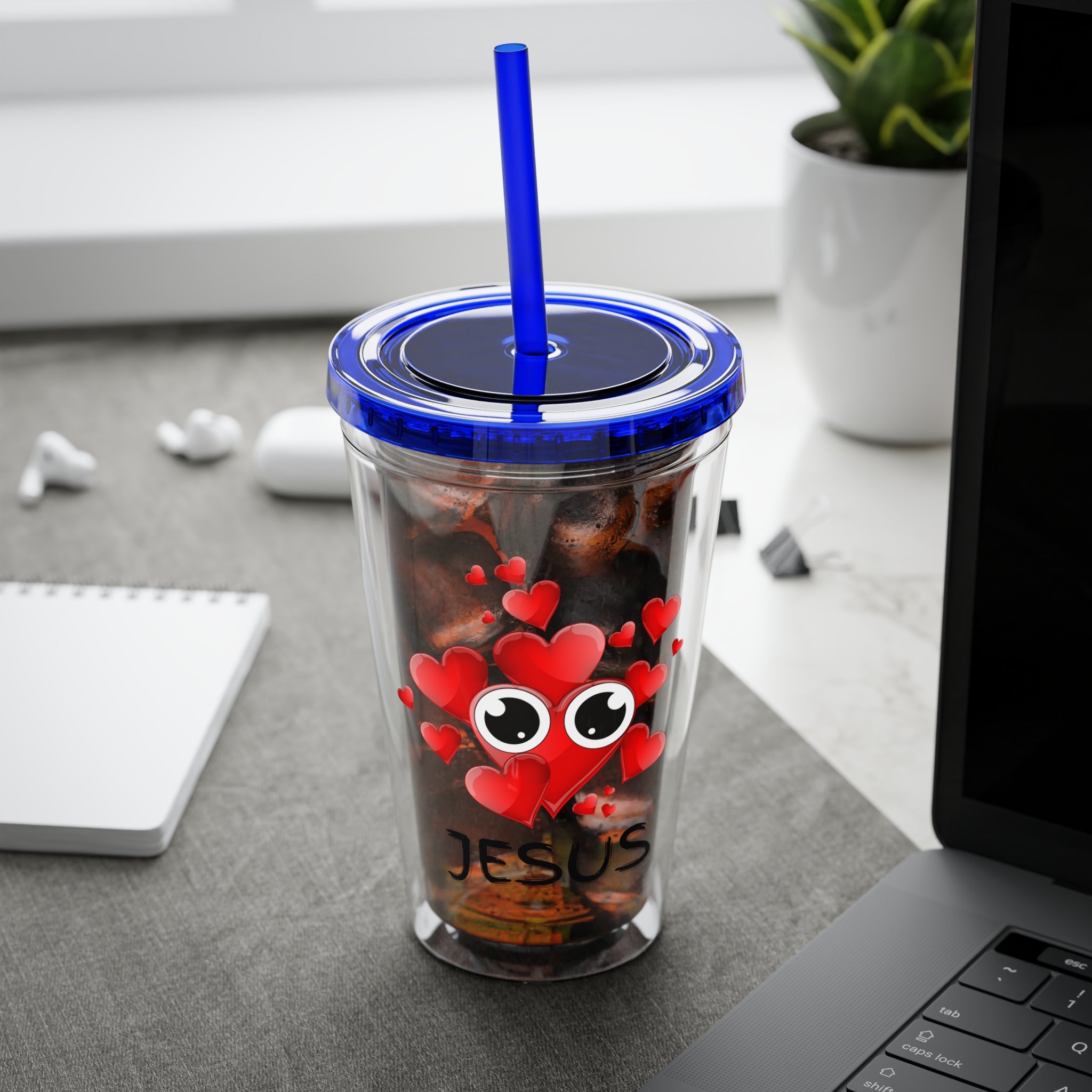 Jesus Heart Love 16oz Tumbler with Straw