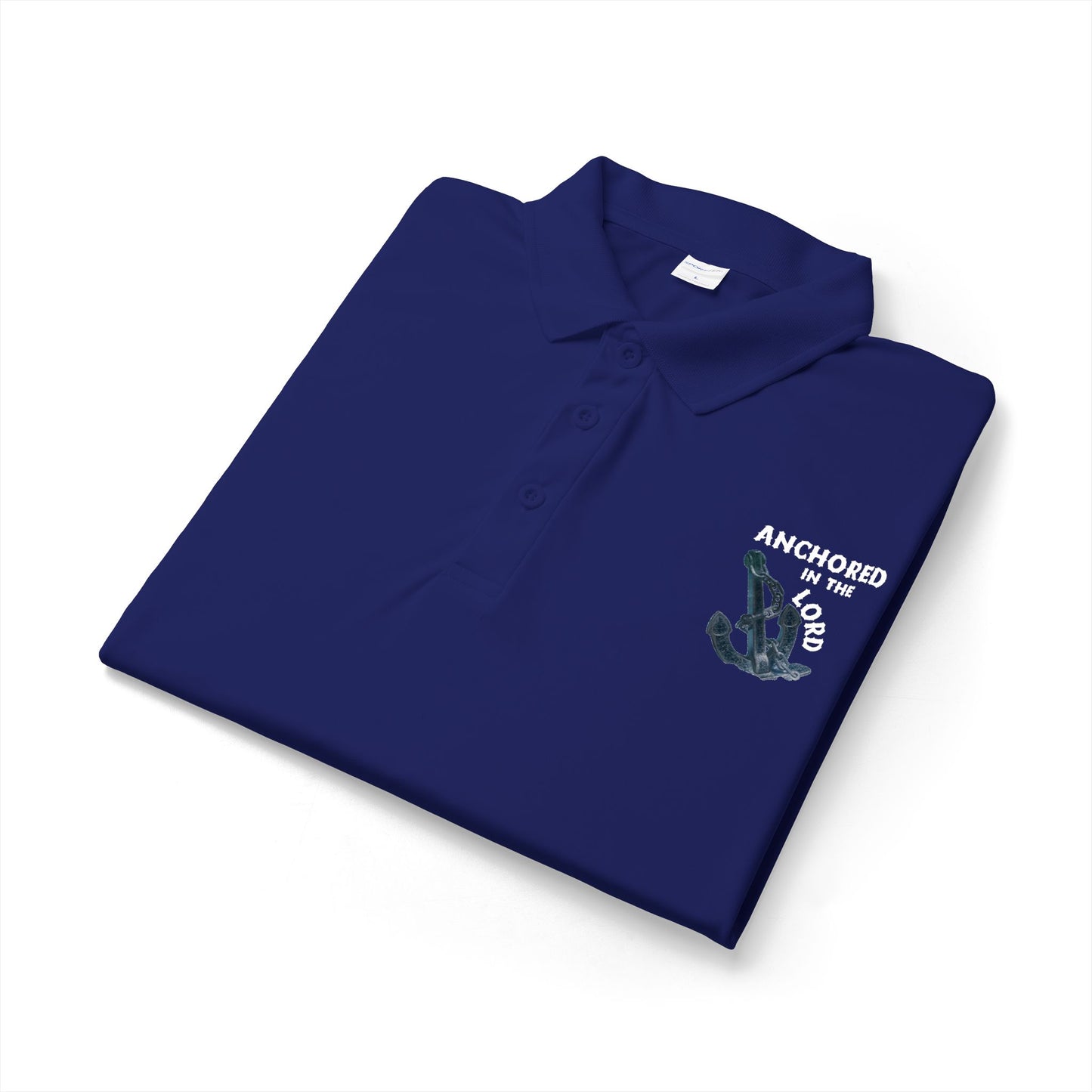 Anchored in the Lord Polo - White