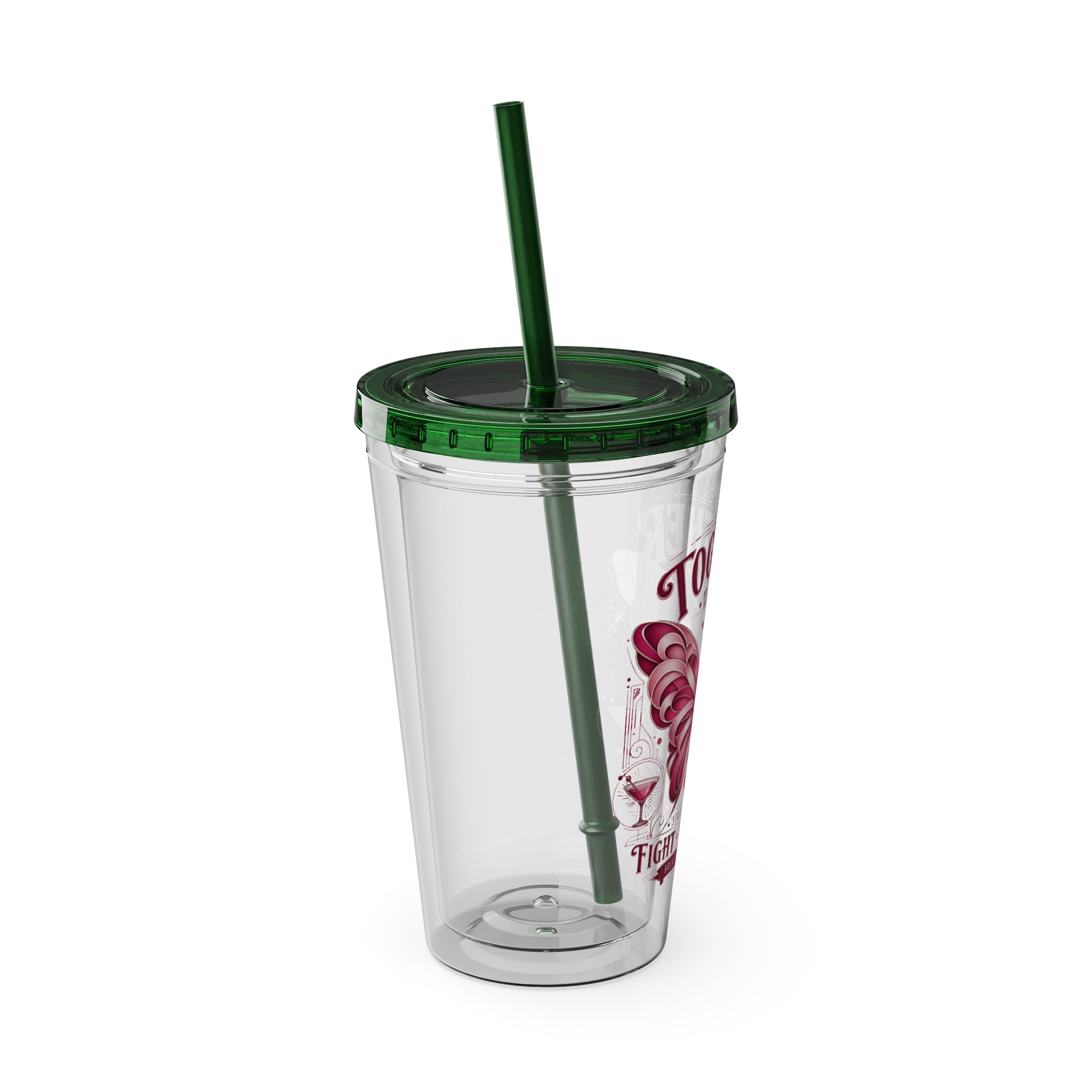 Together We Rise Butterfly Breast Cancer 16oz Tumbler with Straw