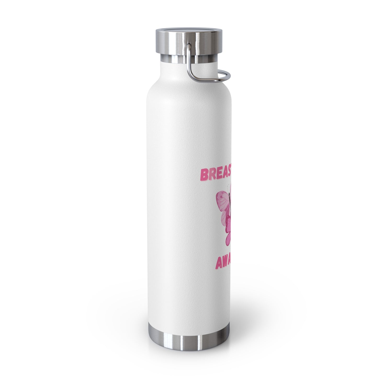 Butterfly Breast Cancer Awareness 22oz Insulated Water Bottle
