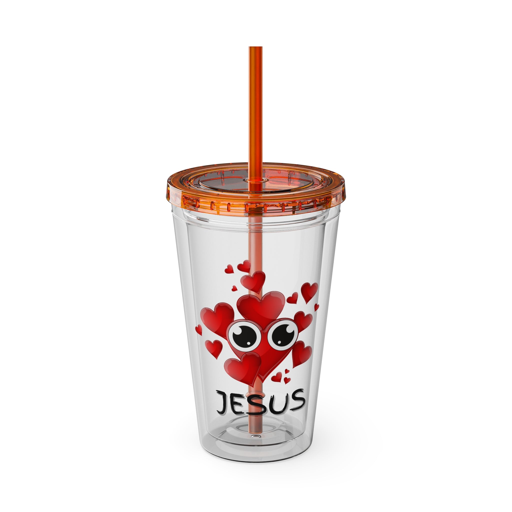 Jesus Heart Love 16oz Tumbler with Straw