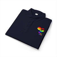 Rainbow Heart Love Wins Polo