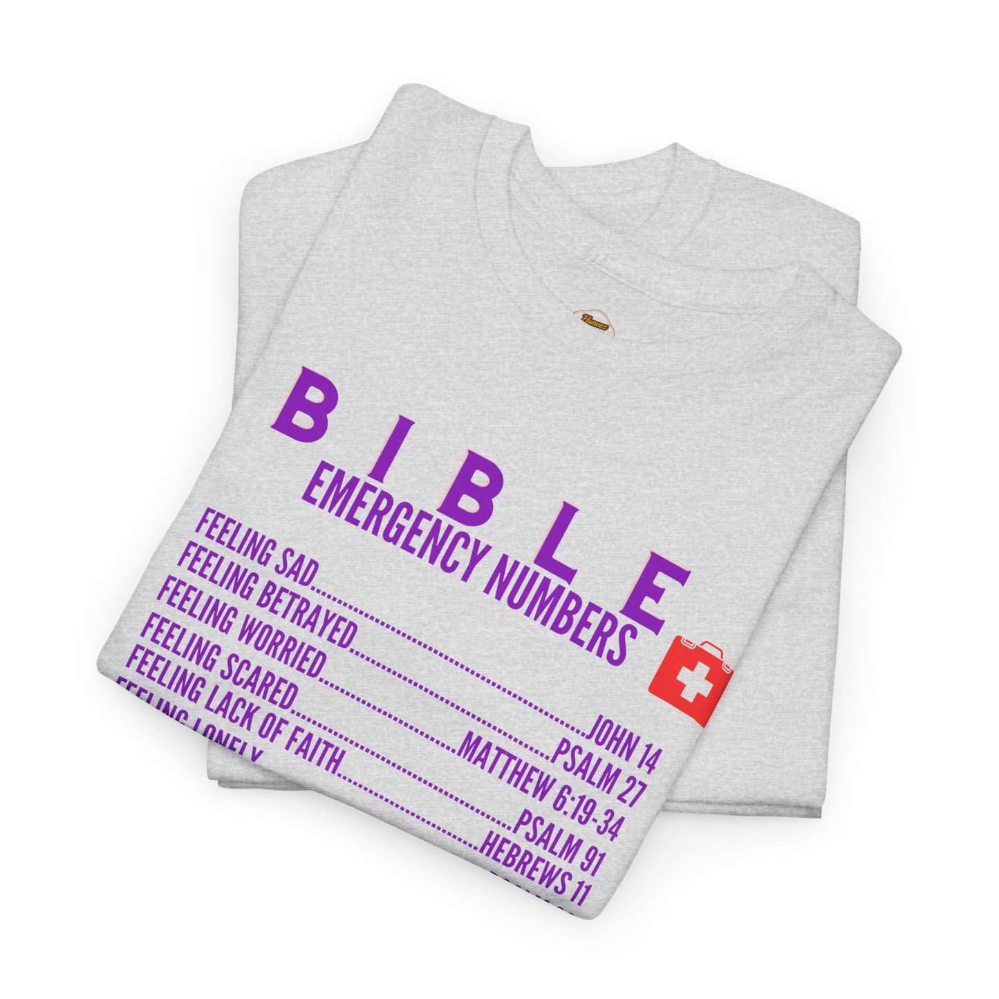 Bible Emergency Numbers Tee - Purple