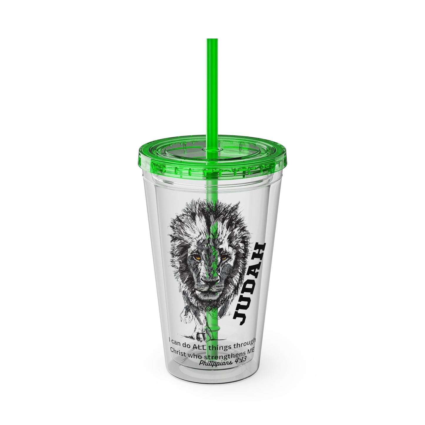 Lion of Judah 16oz Tumbler with Straw