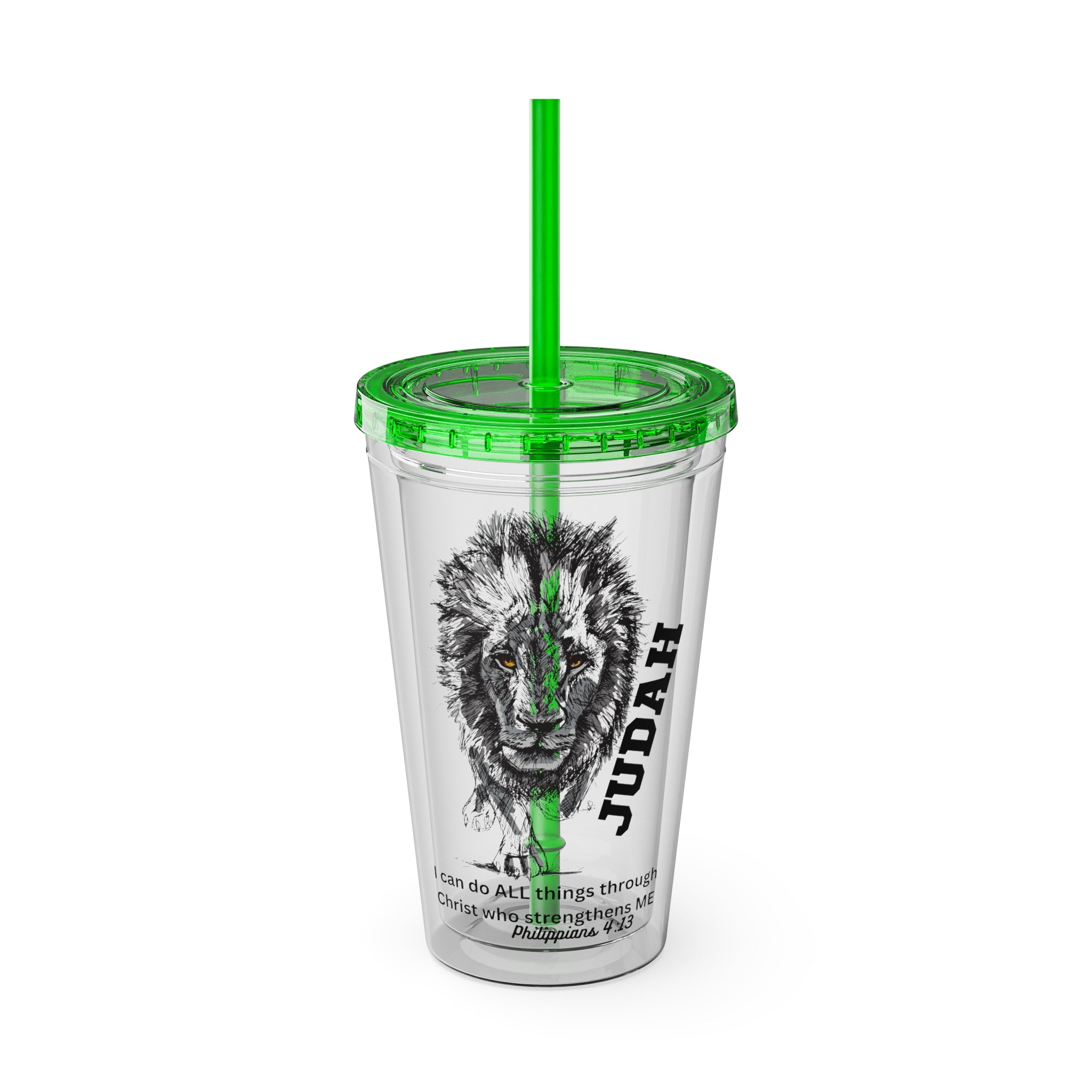 Lion of Judah 16oz Tumbler with Straw