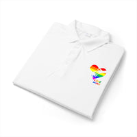 Rainbow Heart Love Wins Polo