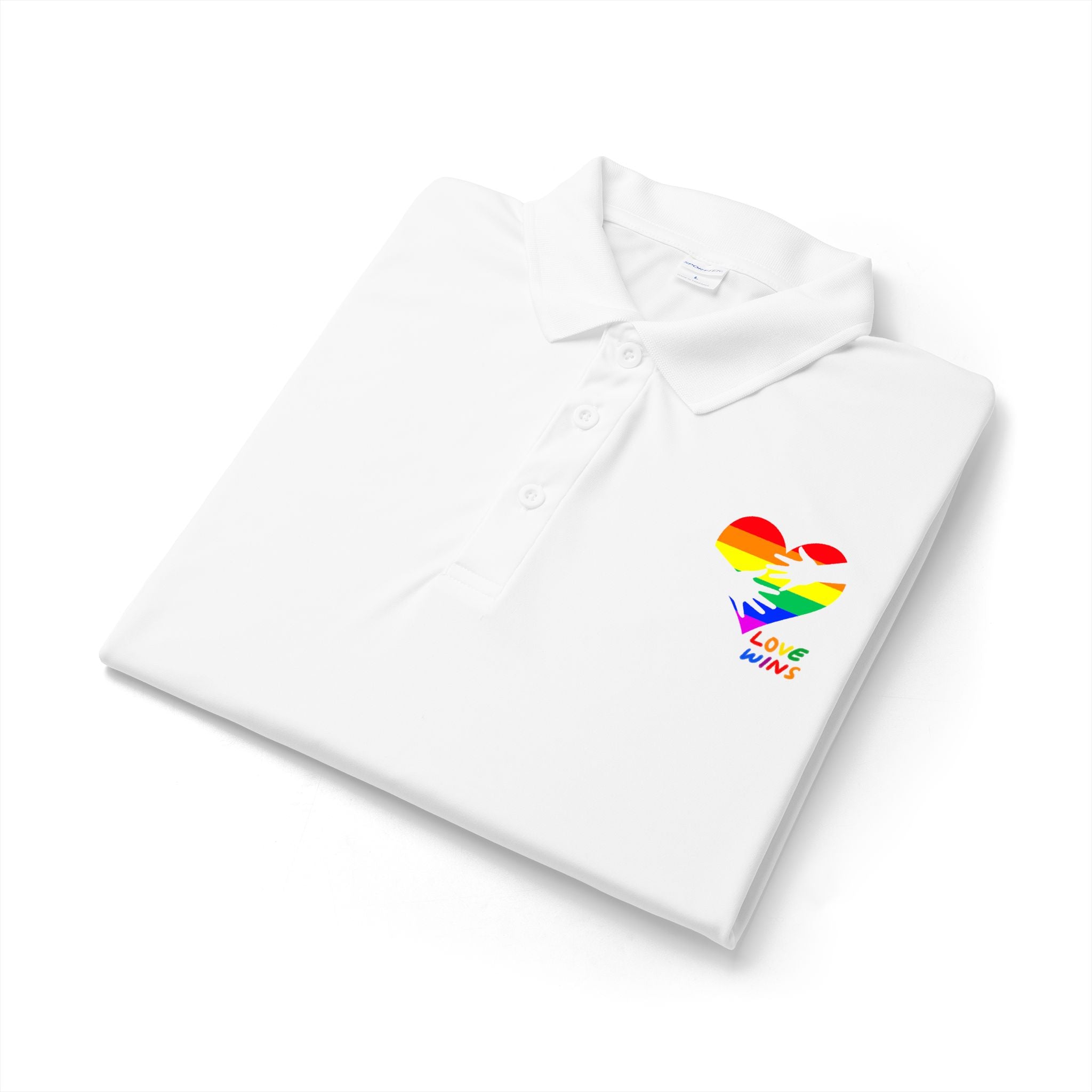 Rainbow Heart Love Wins Polo