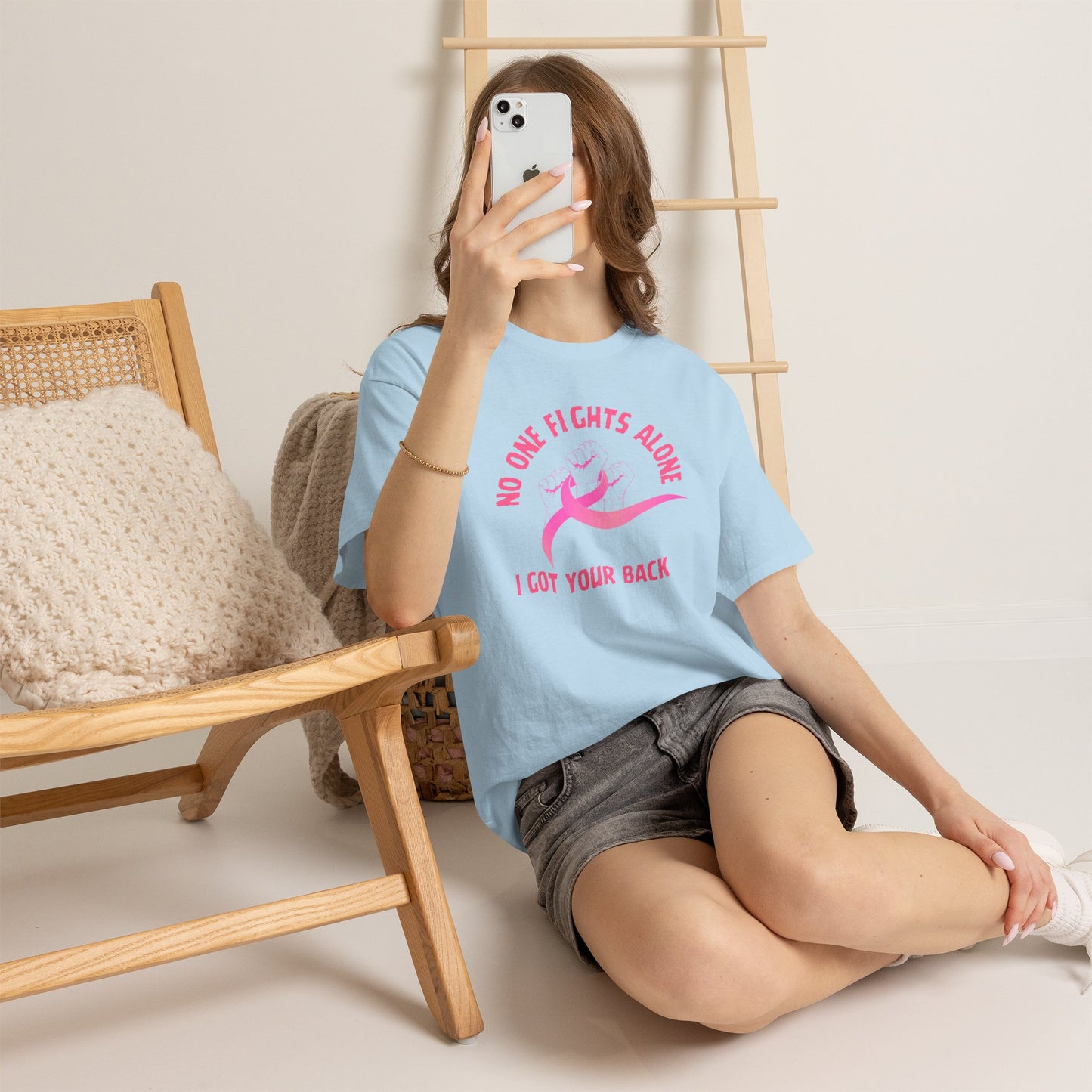 No One Fights Alone - I Got Your Back Pink Ribbon T-Shirt