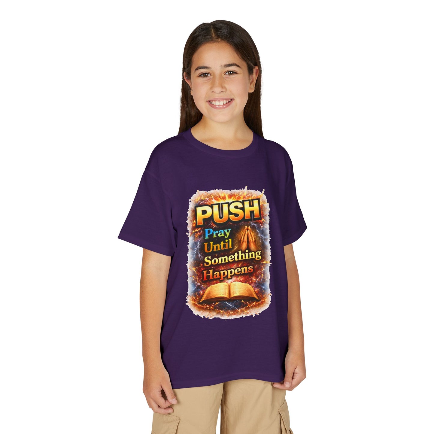 "Push: Pray Until Something Happens" Youth T-shirt - Bible