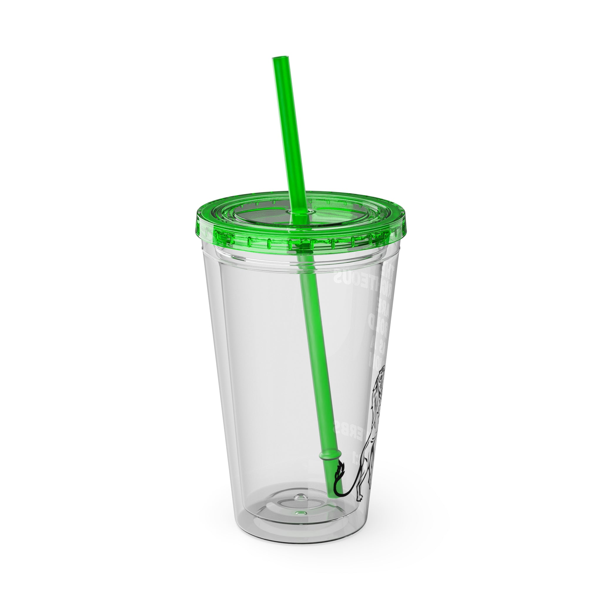 "The Righteous Are Bold as a Lion" 16oz Inspirational Tumbler with Straw