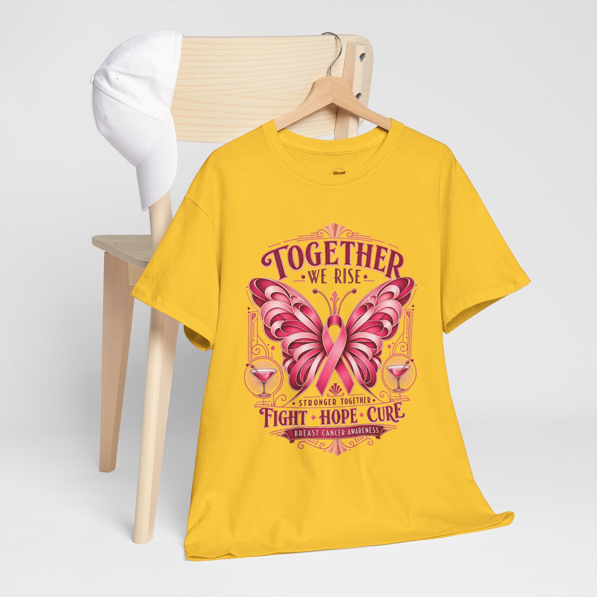 Together We Rise Breast Cancer Awareness T-Shirt — Fight Hope Cure Tee