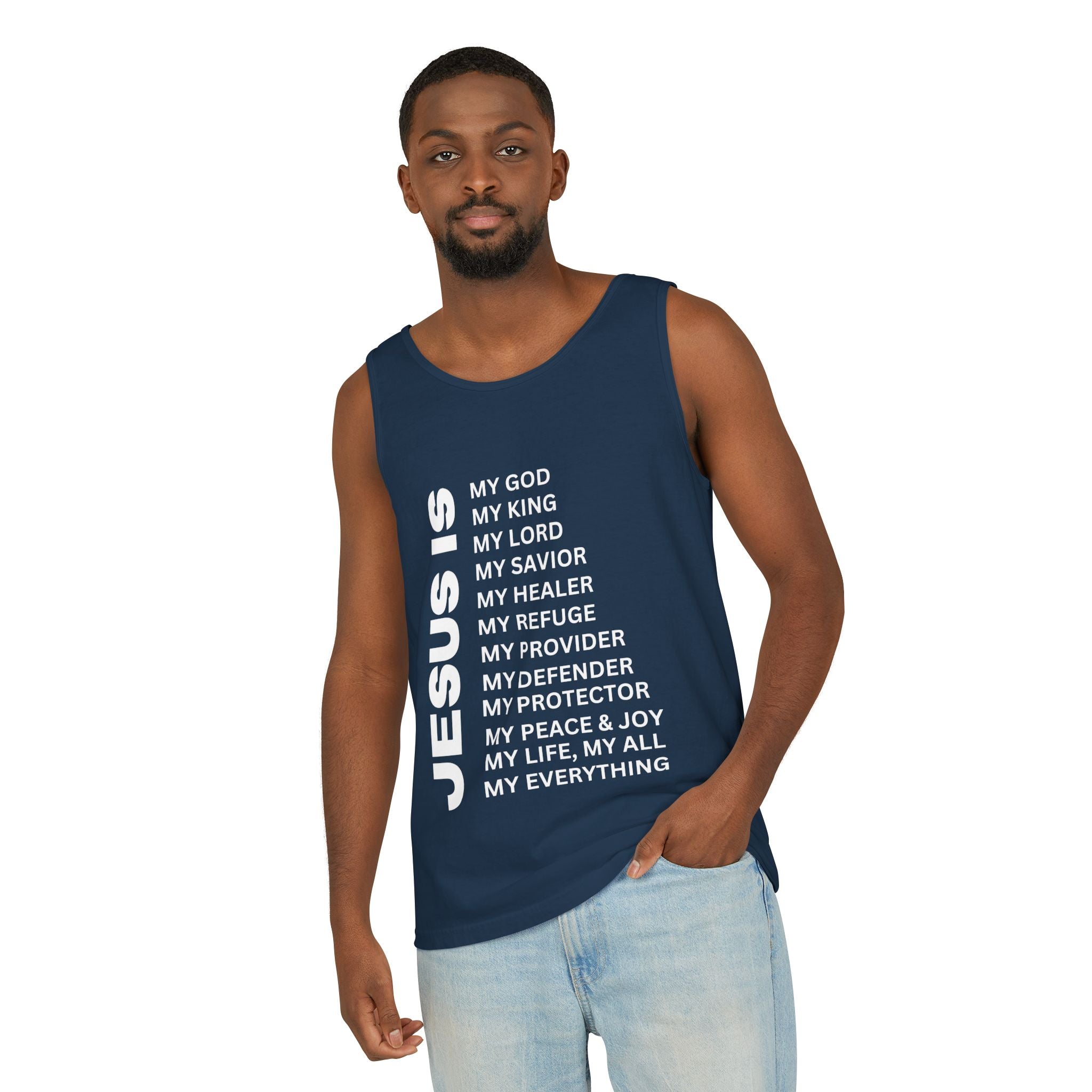 Christian JESUS IS Tank - White