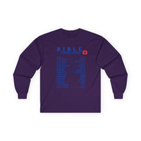 Bible Emergency Numbers Long Sleeve Tee - Blue
