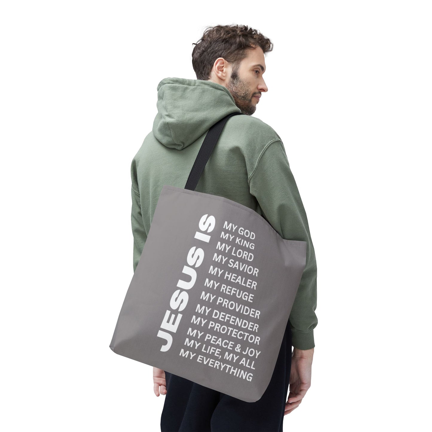 Christian JESUS IS Tote Bag - Grey