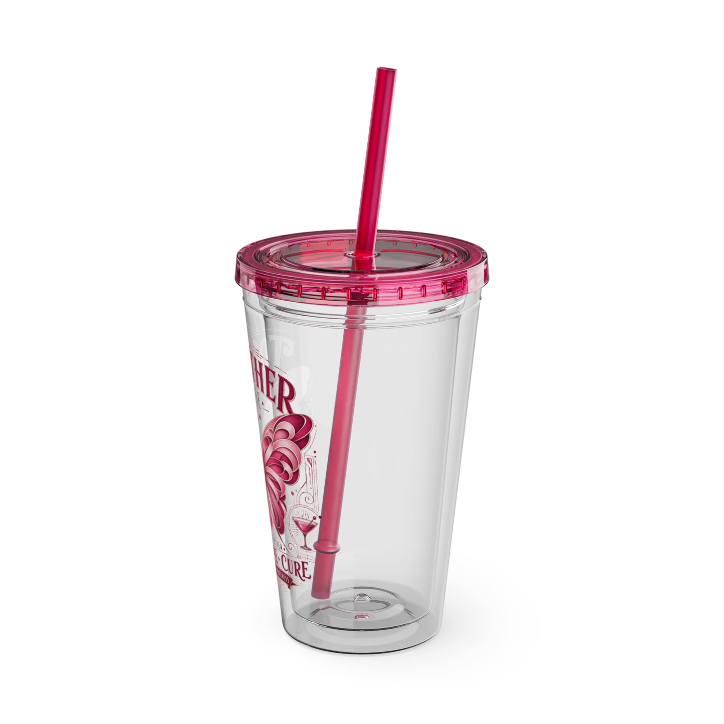 Together We Rise Butterfly Breast Cancer 16oz Tumbler with Straw