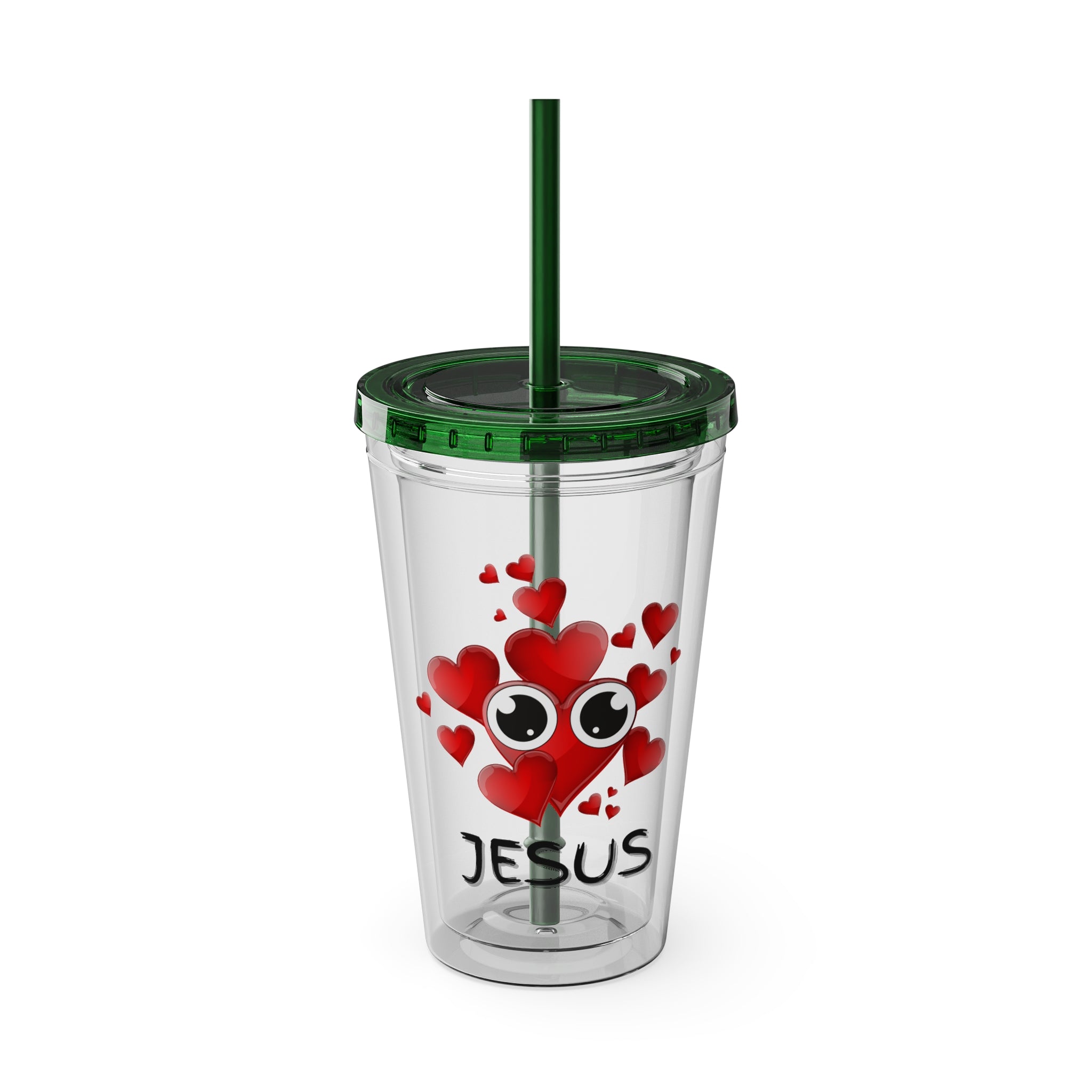 Jesus Heart Love 16oz Tumbler with Straw