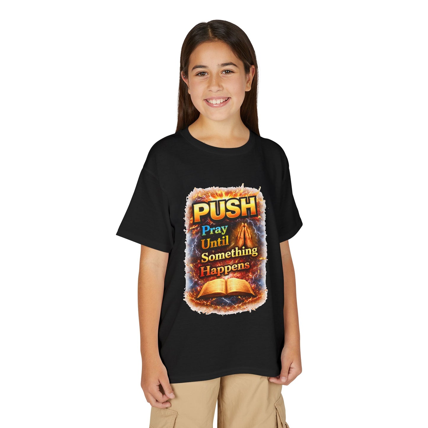 "Push: Pray Until Something Happens" Youth T-shirt - Bible