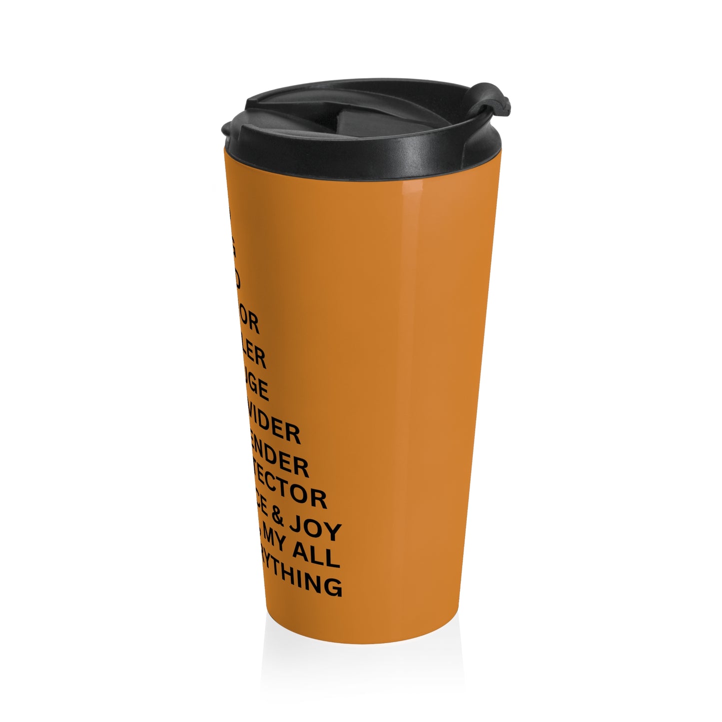 Christian JESUS IS Orange Stainless Steel Travel Mug - Blk
