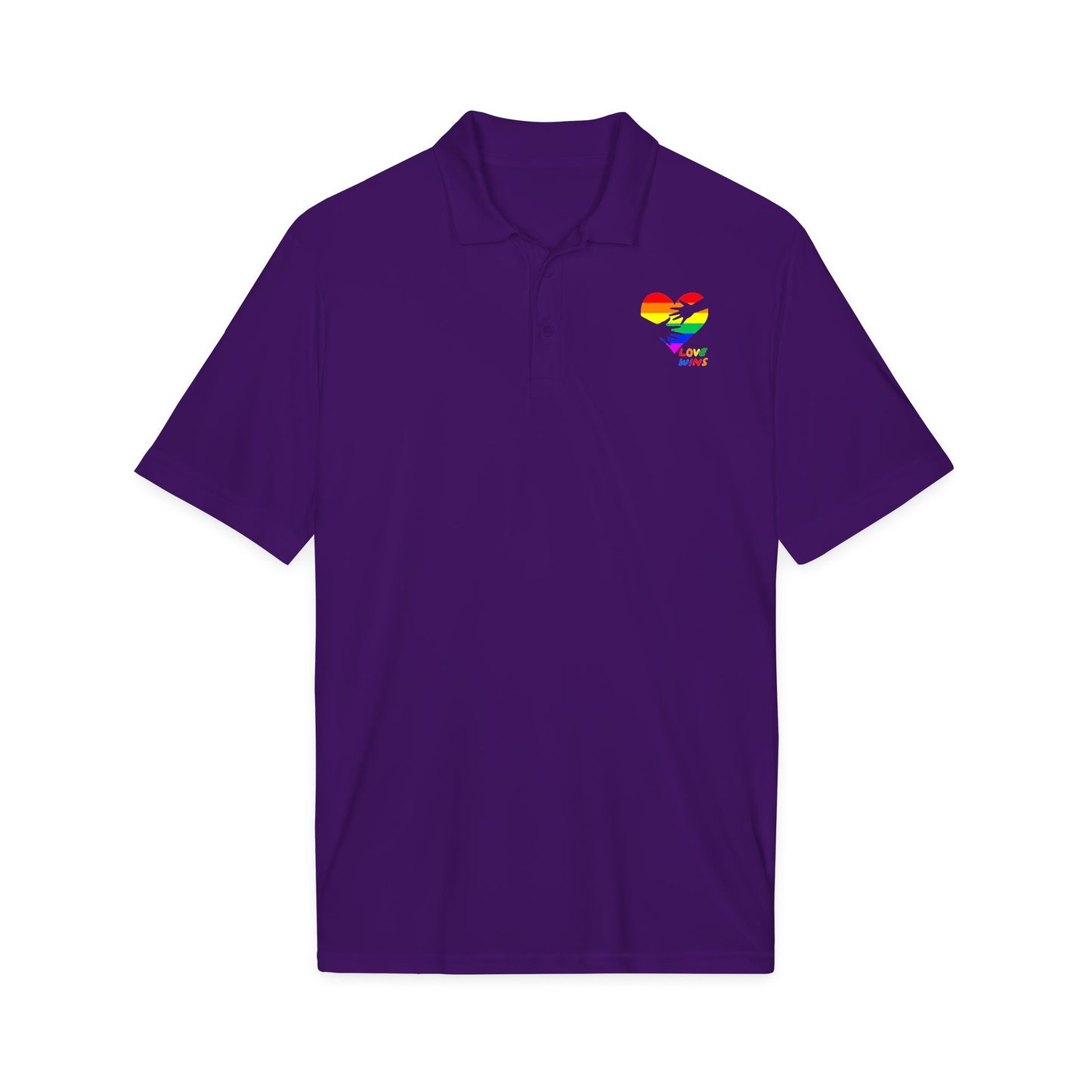 Rainbow Heart Love Wins Polo