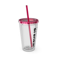 Christian JESUS IS 16oz Tumbler with Straw