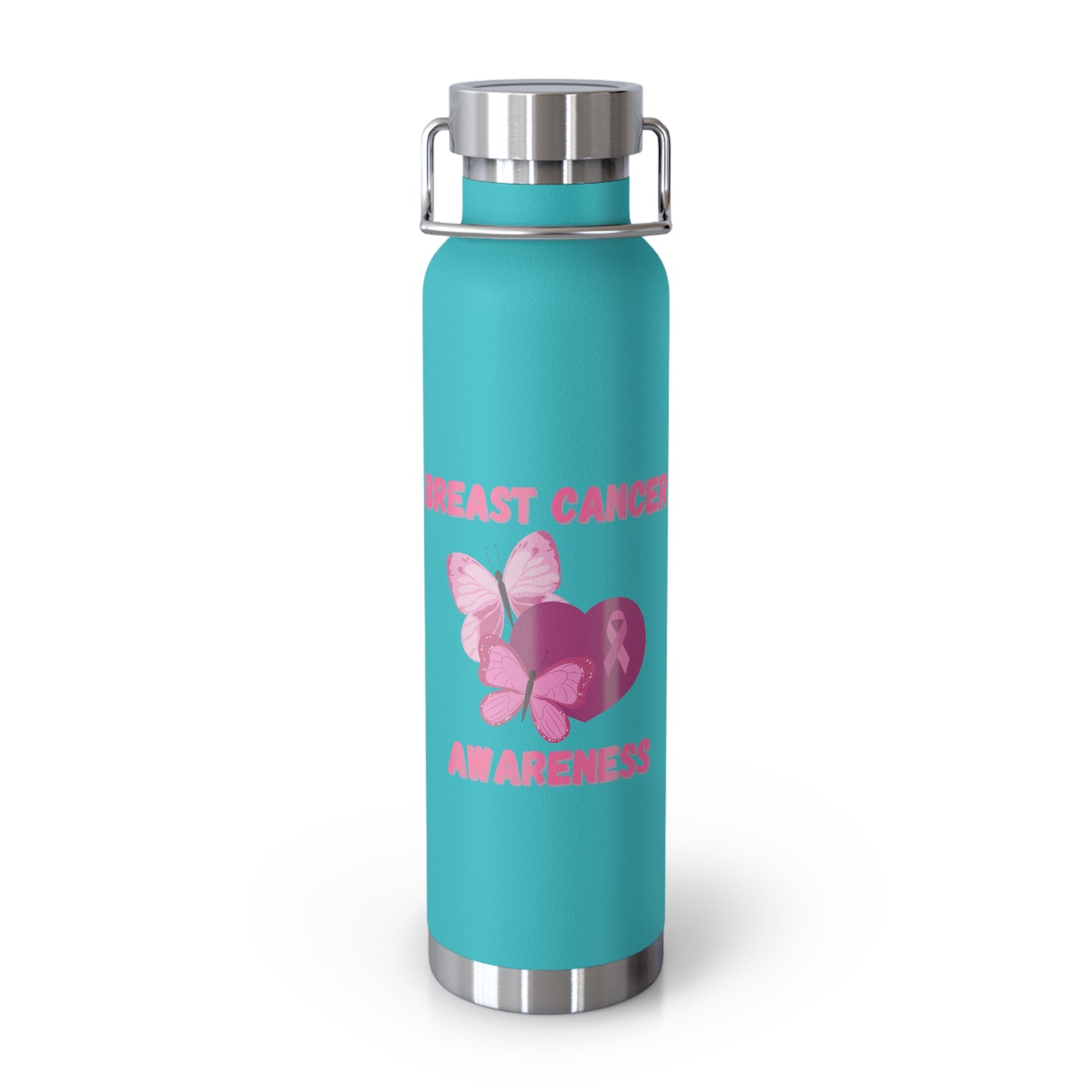 Butterfly Breast Cancer Awareness 22oz Insulated Water Bottle