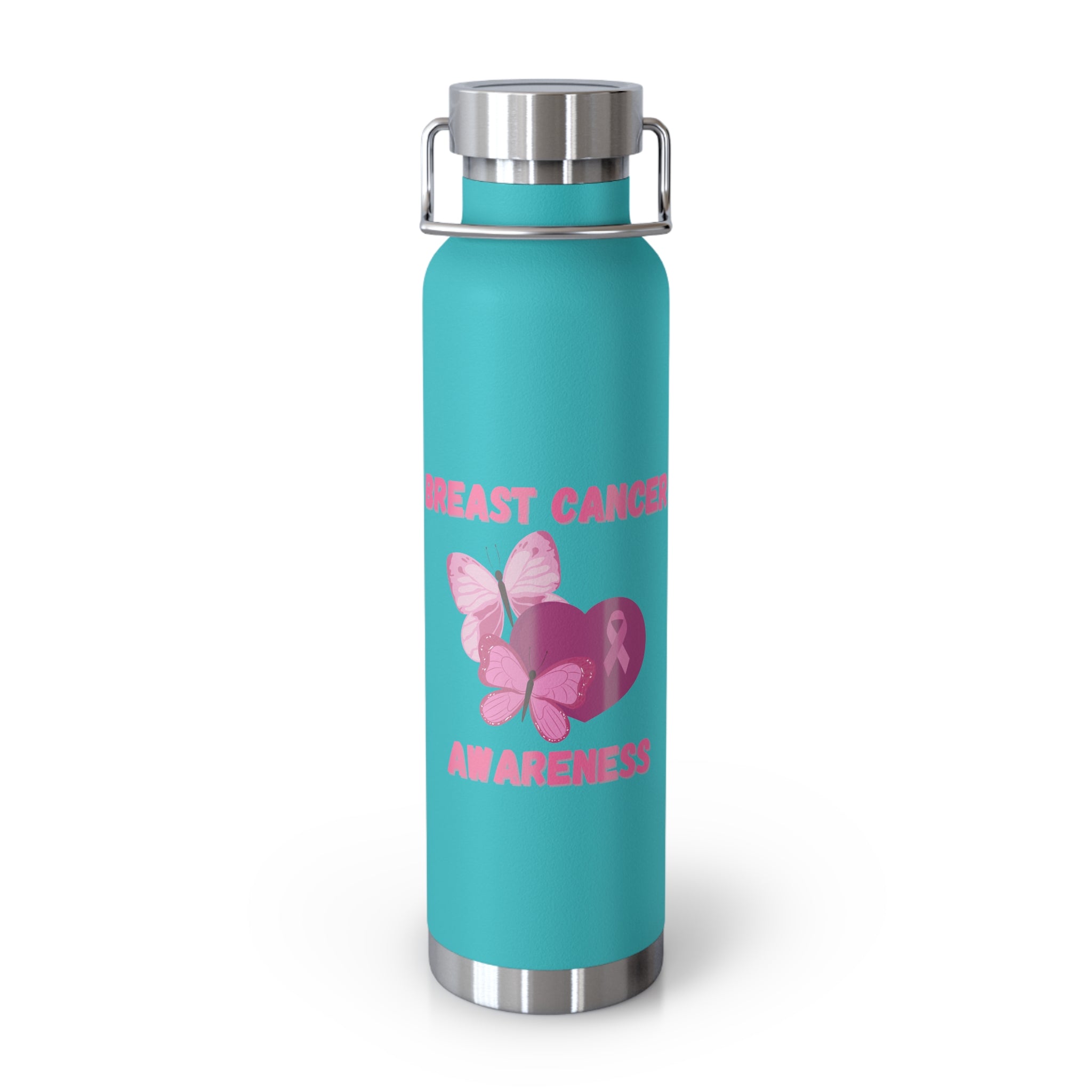 Butterfly Breast Cancer Awareness 22oz Insulated Water Bottle