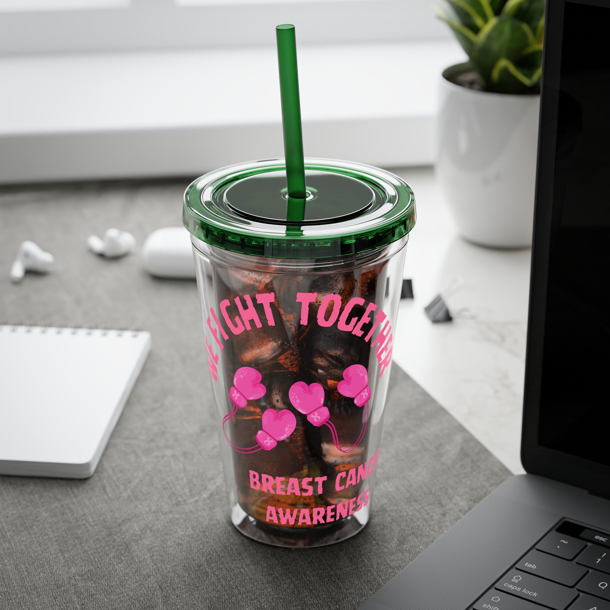 "We Fight Together" 16oz Tumbler with Straw Cup