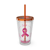 Breast Cancer Survivor 16oz Tumbler with Straw