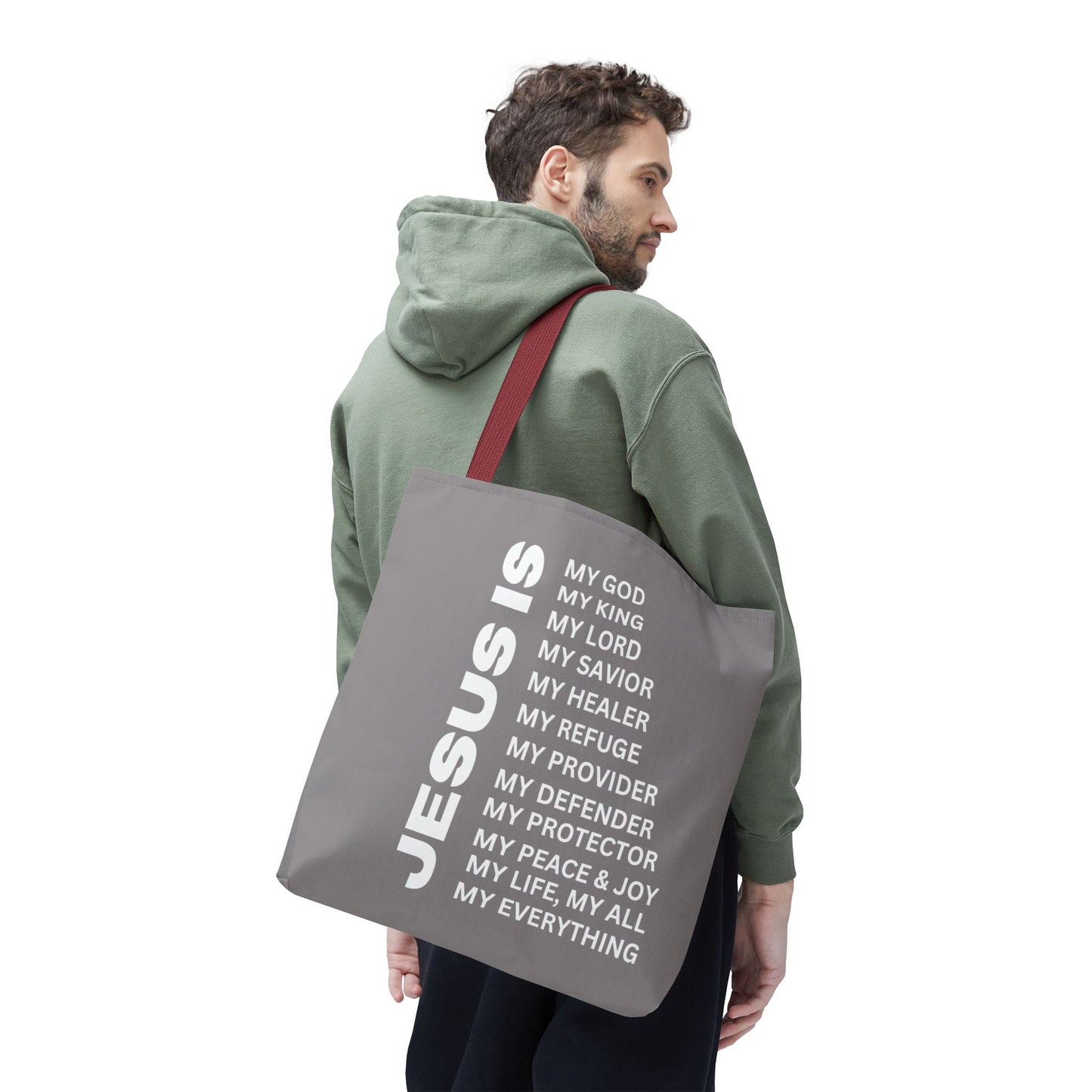 Christian JESUS IS Tote Bag - Grey