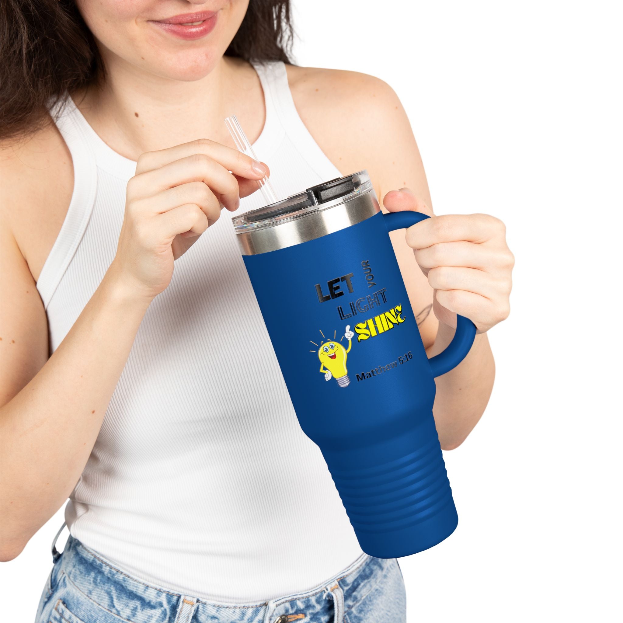 Let Your Light Shine 40oz Insulated Travel Mug — Matthew 5:16