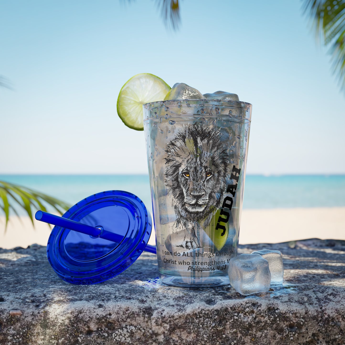 Lion of Judah 16oz Tumbler with Straw