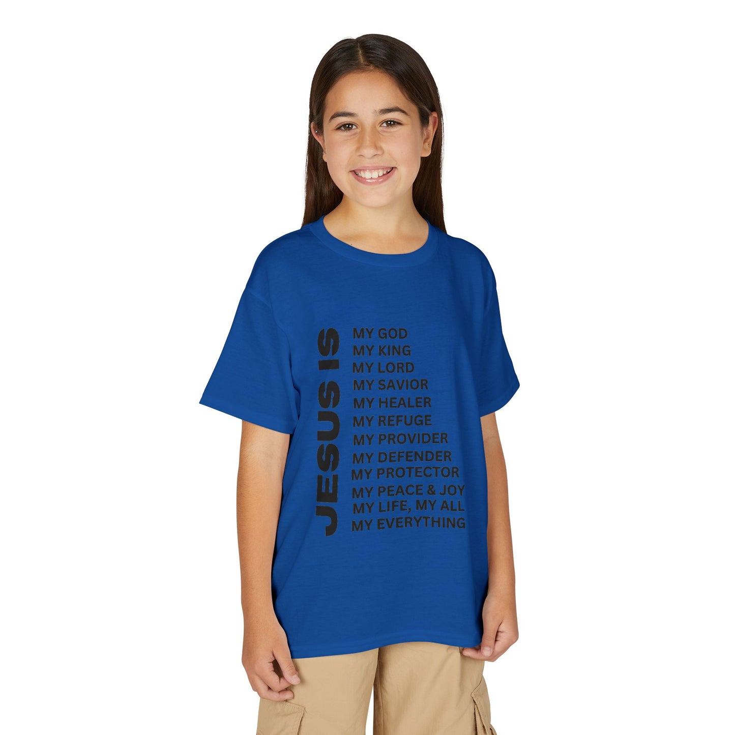 Christian JESUS IS Youth Short Sleeve - Black
