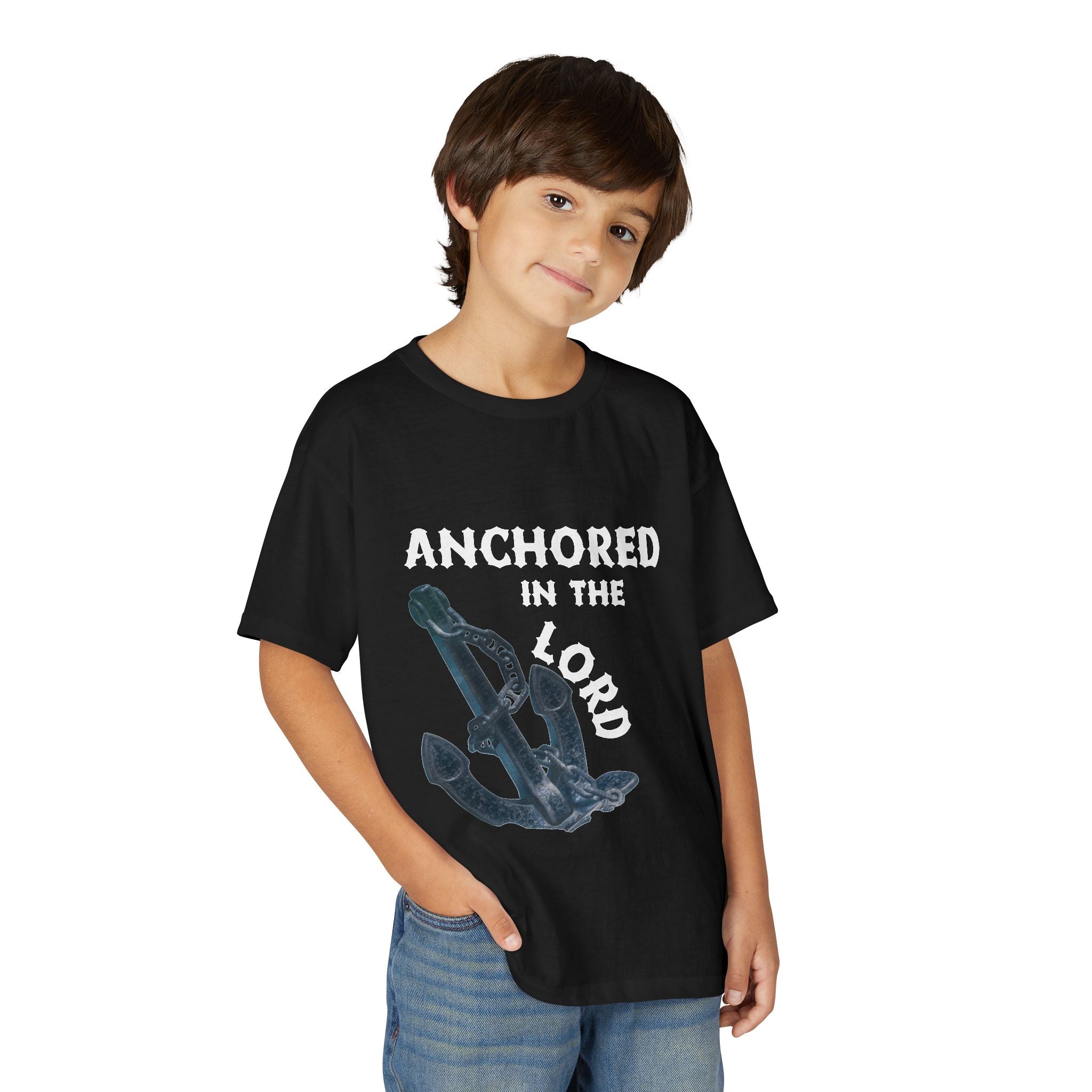 Anchored in the Lord Youth T-Shirt — White