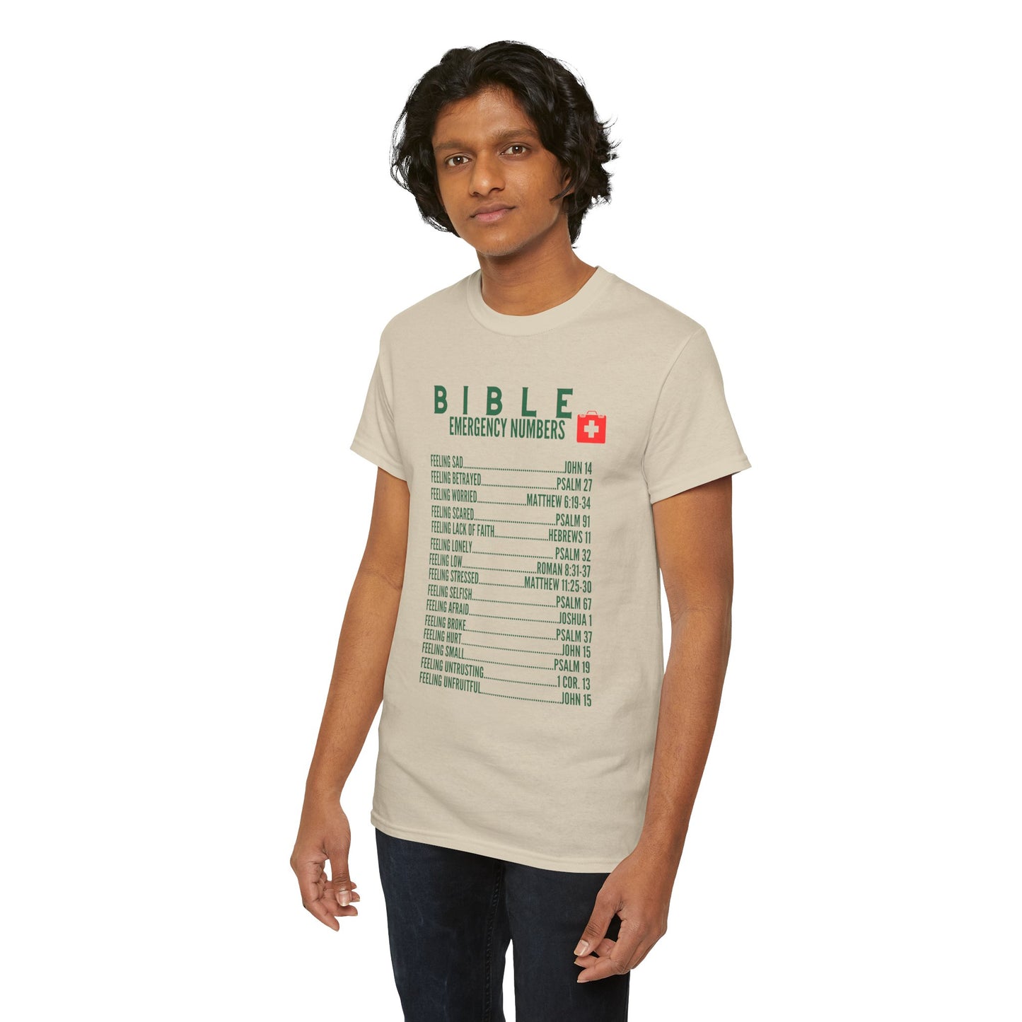 Bible Emergency Numbers Tee - Green