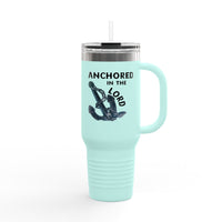Anchored in the Lord 40oz Insulated Travel Mug Black