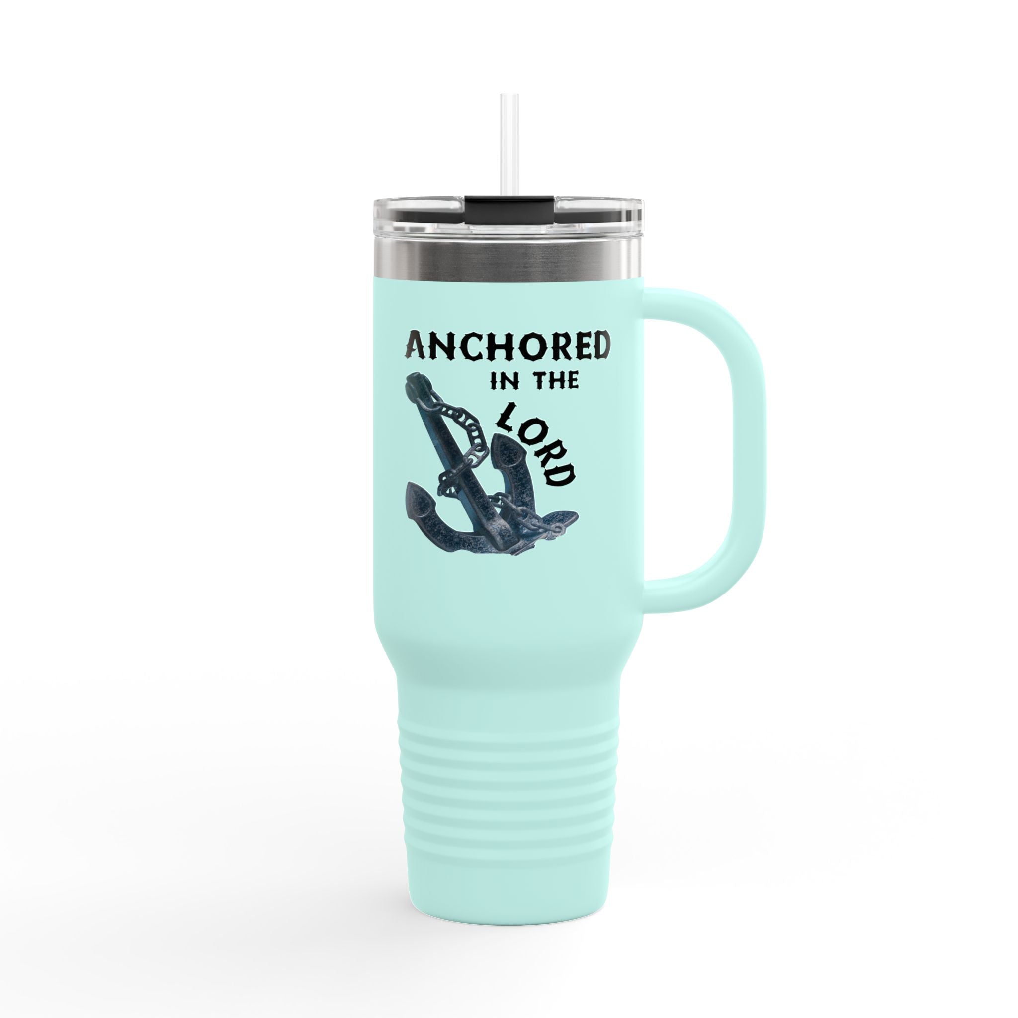 Anchored in the Lord 40oz Insulated Travel Mug Black
