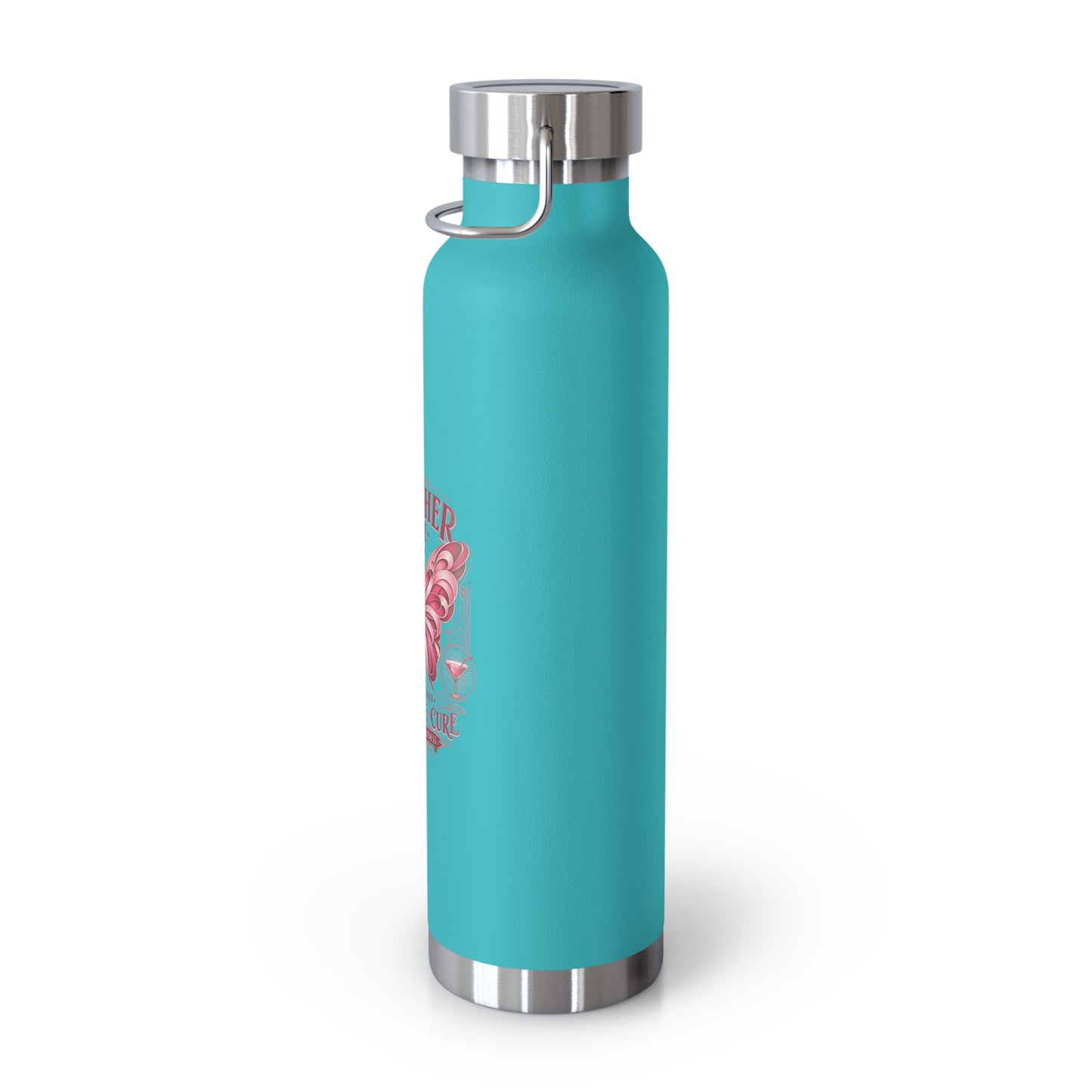 Together We Fight Pink Ribbon Butterfly Cancer 22oz Insulated Water Bottle