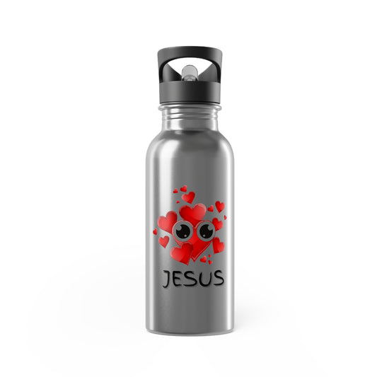 Eye Love Jesus 20oz Stainless Water Bottle with Straw