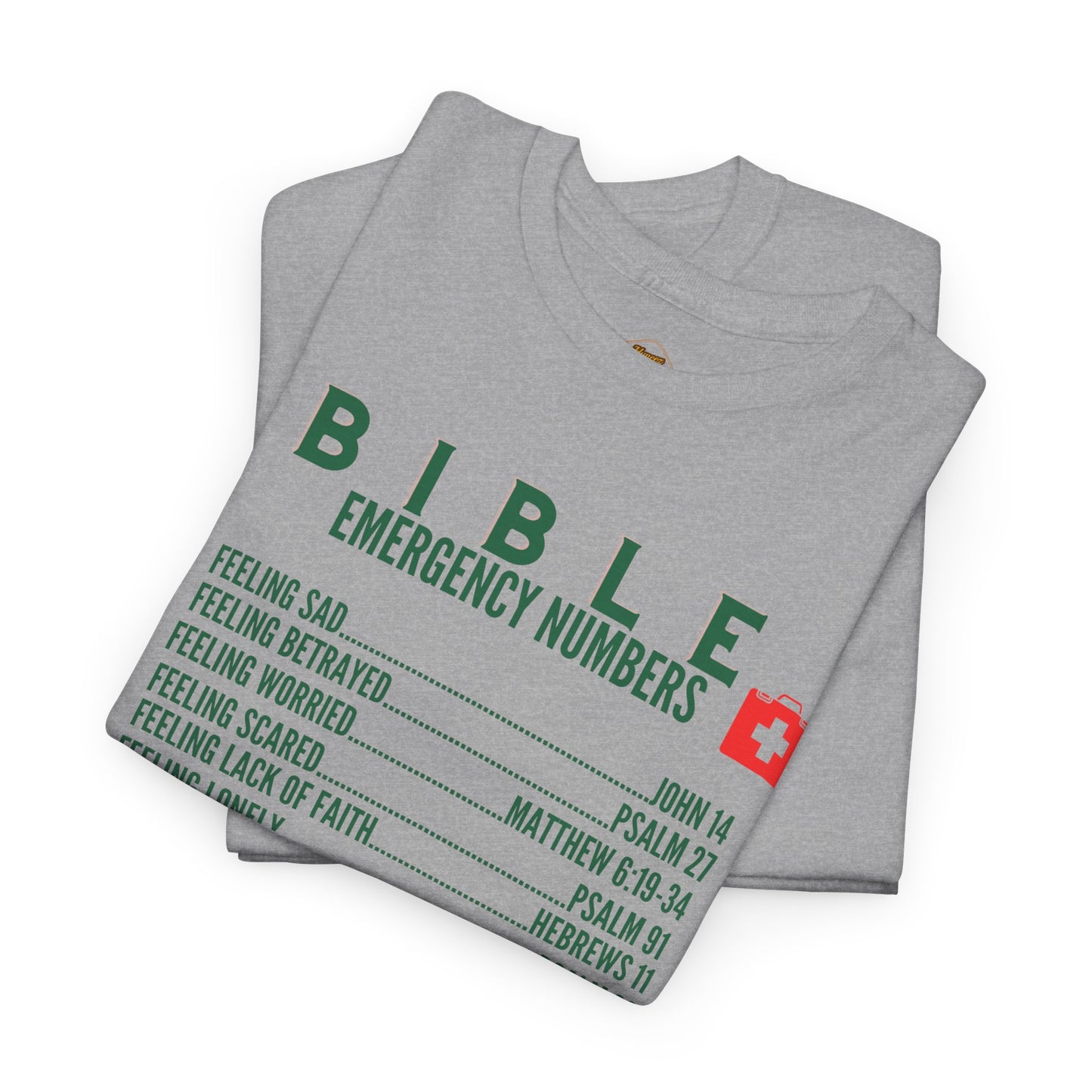 Bible Emergency Numbers Tee - Green