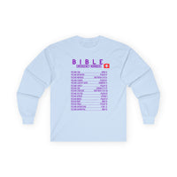 Bible Emergency Numbers Long Sleeve Tee - Purple