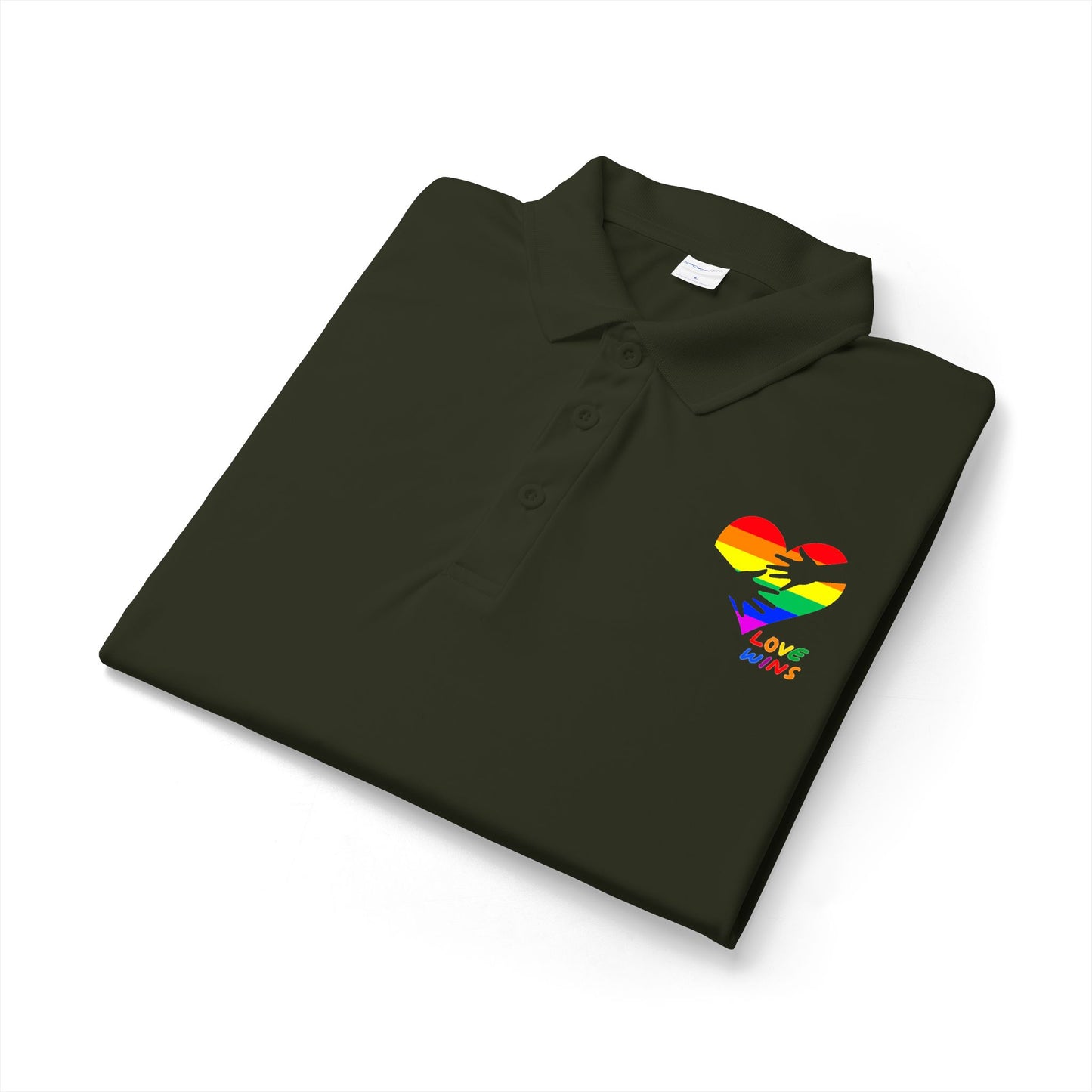 Rainbow Heart Love Wins Polo