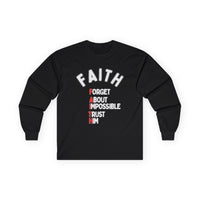 Faith Long-Sleeve Cotton Tee – Forget About Impossible, Trust Him