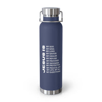 Christian JESUS IS 22oz Insulated Water Bottle - White