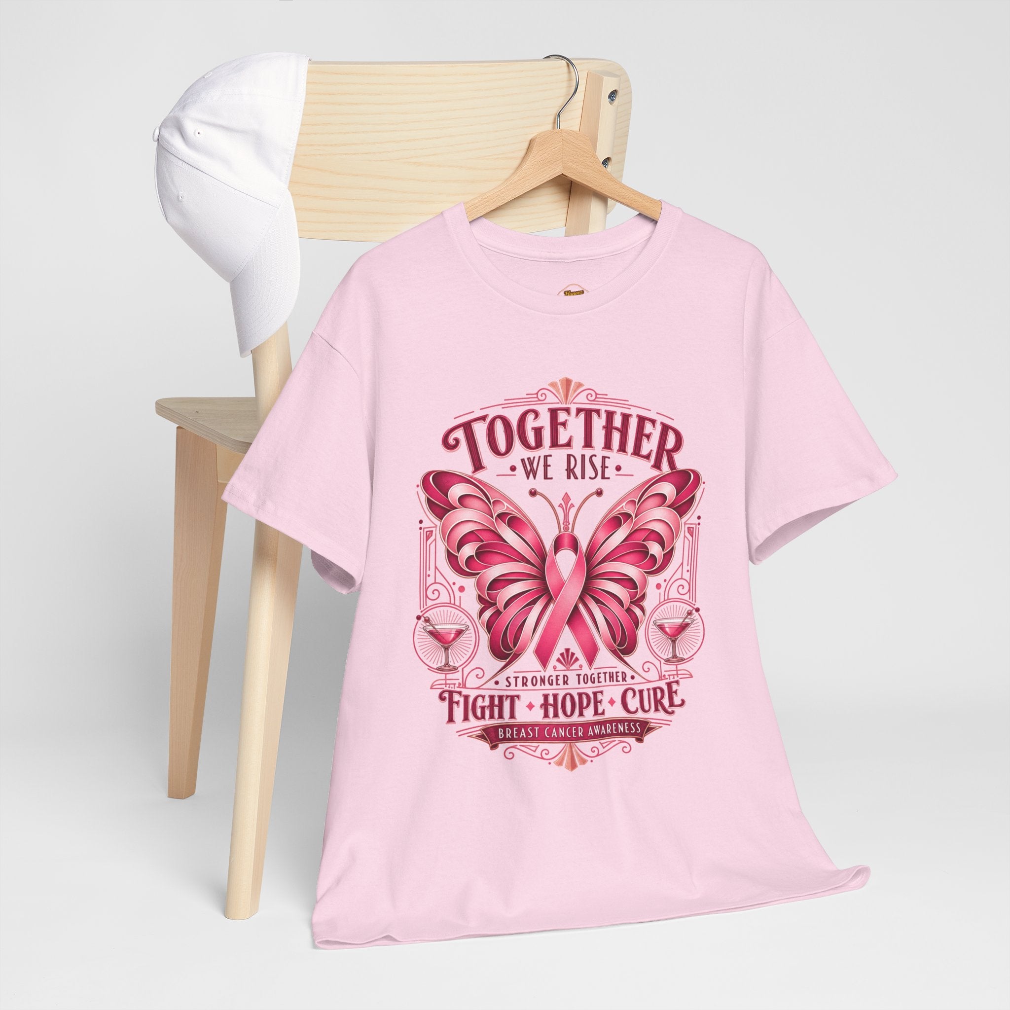 Together We Rise Breast Cancer Awareness T-Shirt — Fight Hope Cure Tee