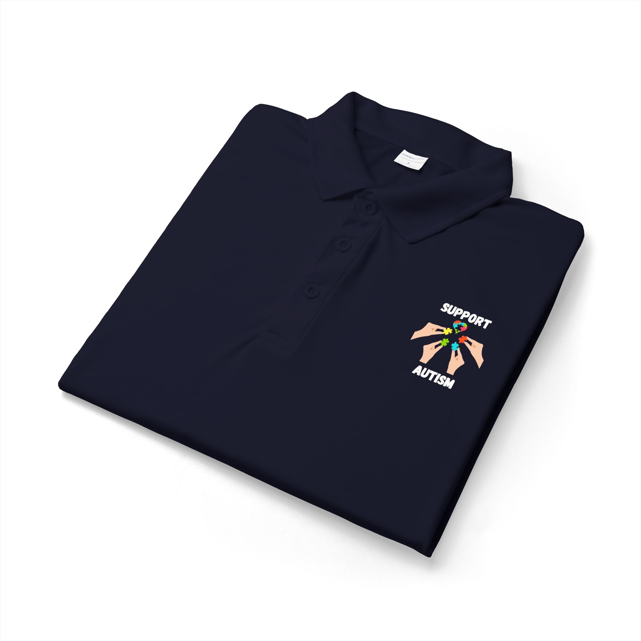 Support Autism Polo Shirt — White