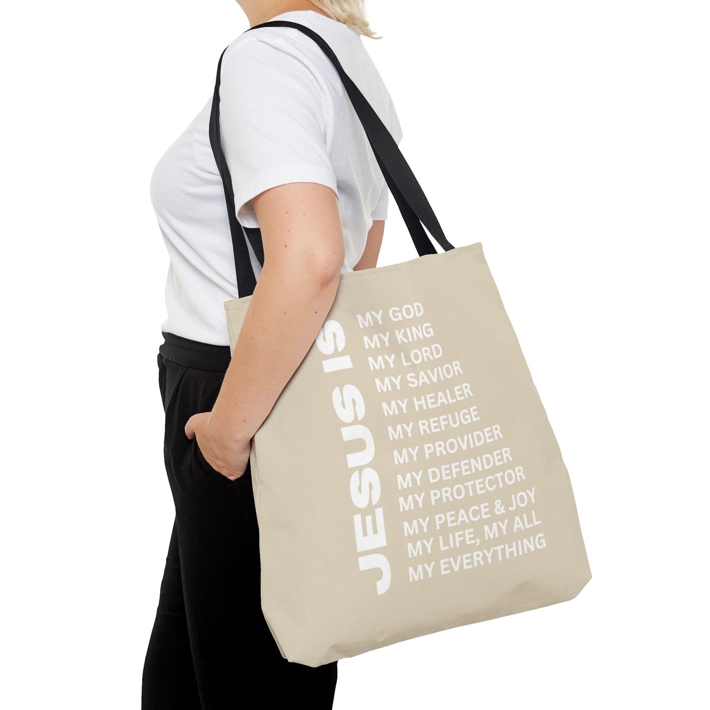 Christian JESUS IS Tote Bag - Sand